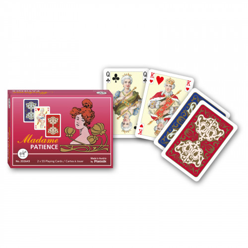 Carti de joc "Madame", Piatnik (Austria),  2 pachete de format mic in cutie de lux
